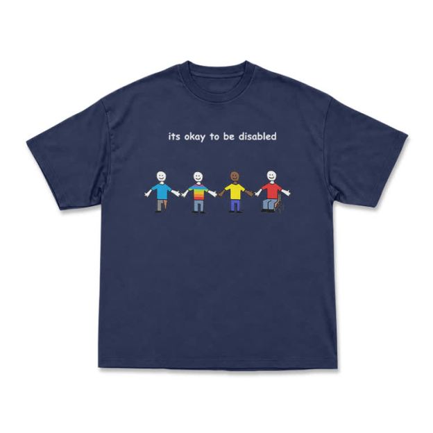 Its Okay To Be Disabled Graphic Crew Neck T-Shirt - Navy Blue - US16-18(2XL) - image 9