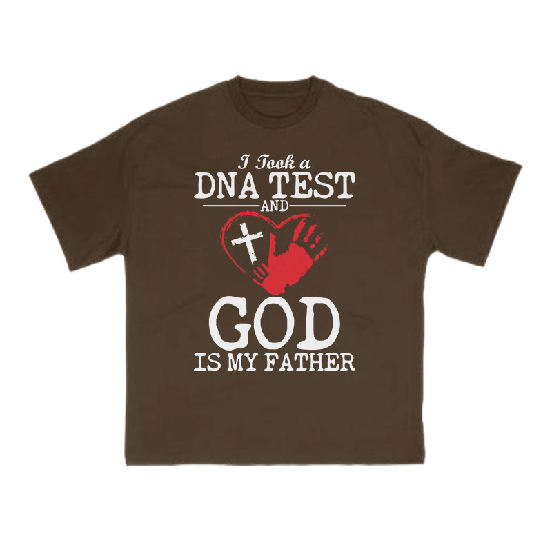 Unisex God Is My Father Print T-shirt - Coffee - US16-18(2XL) - image 6