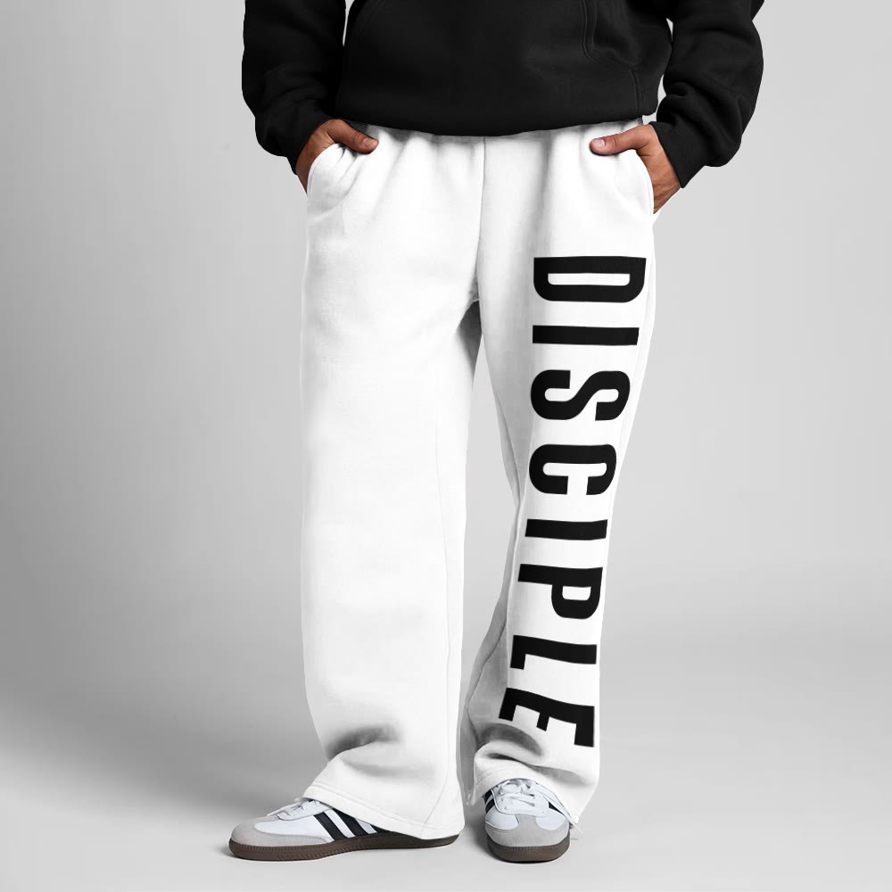Disciple Print Straight-leg Sweatpants - White - 5XL - image 5