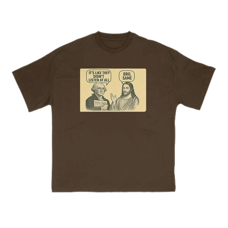 It's Like They Didn't Listen At All Print T-shirt - Coffee - US16-18(2XL) - image 6