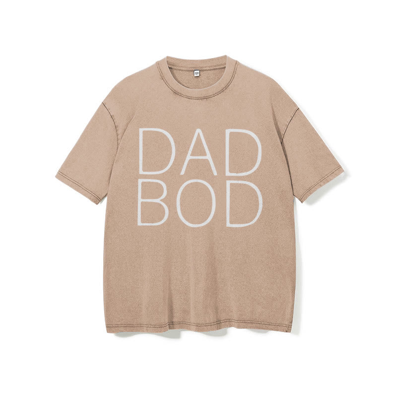 100% Cotton Dad Bod Printed Washed Gym T-shirt - image 8