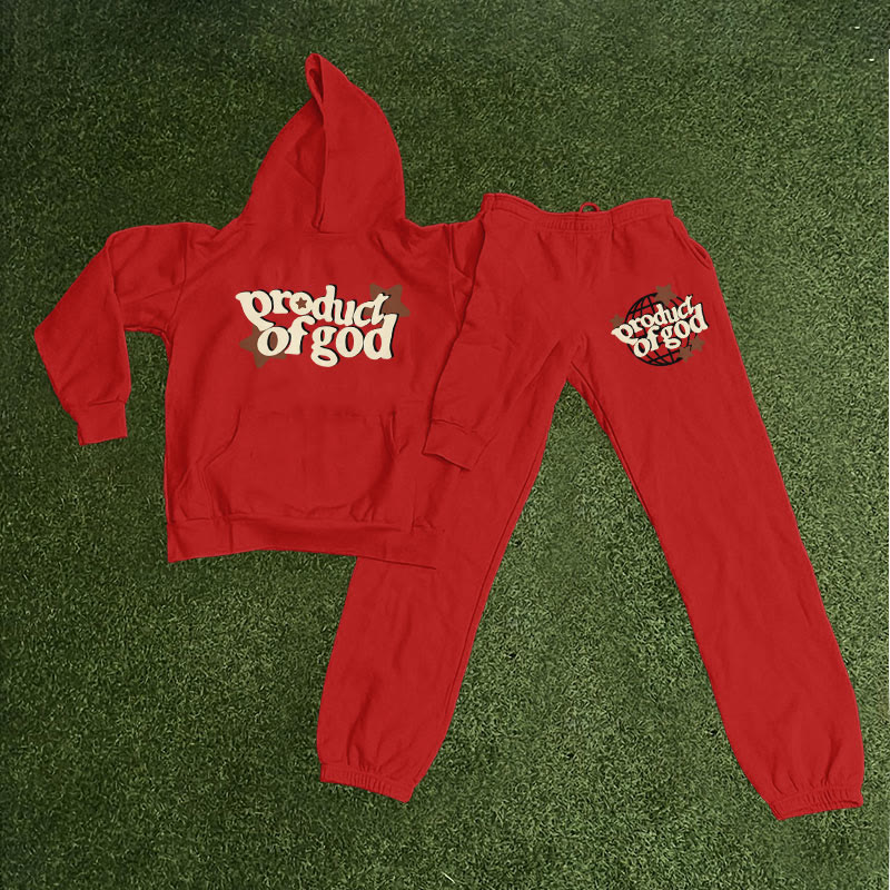 Product Of God Print Hoodie Set