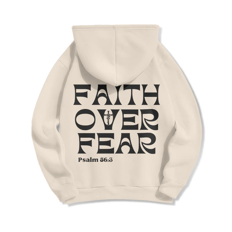 FAITH OVER FEAR Print Half Zip Hoodie - image 7