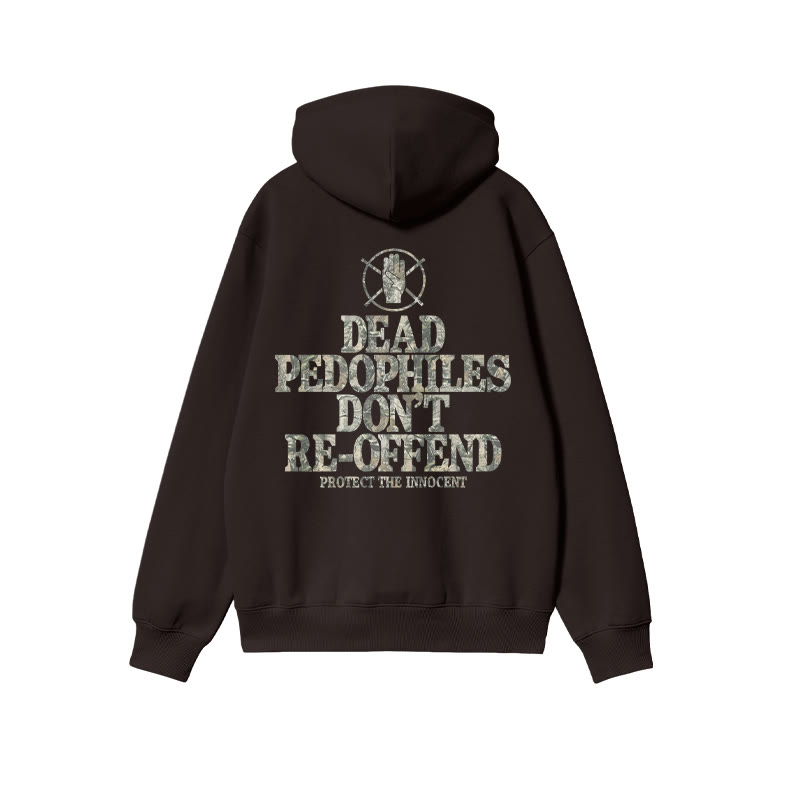 Dead Pedophiles Don't Re-offend Protect The Innocent Dead Leaves Camouflage Print Hoodie - Coffee - US16-18(2XL) - image 5