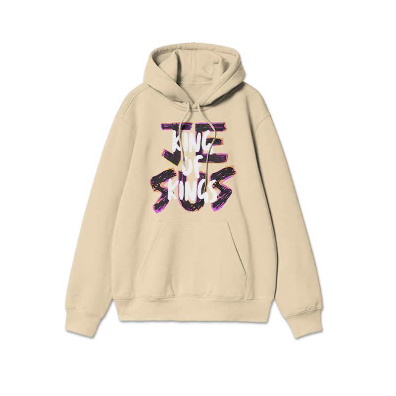 Unisex Jesus Is King Of Kings Print Hoodie - Apricot - 2XL - image 4