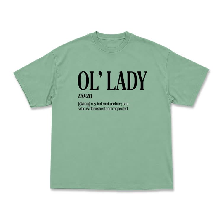 Casual OL' Lady Graphic Round Neck T-Shirt - Light Green - US16-18(2XL) - image 11