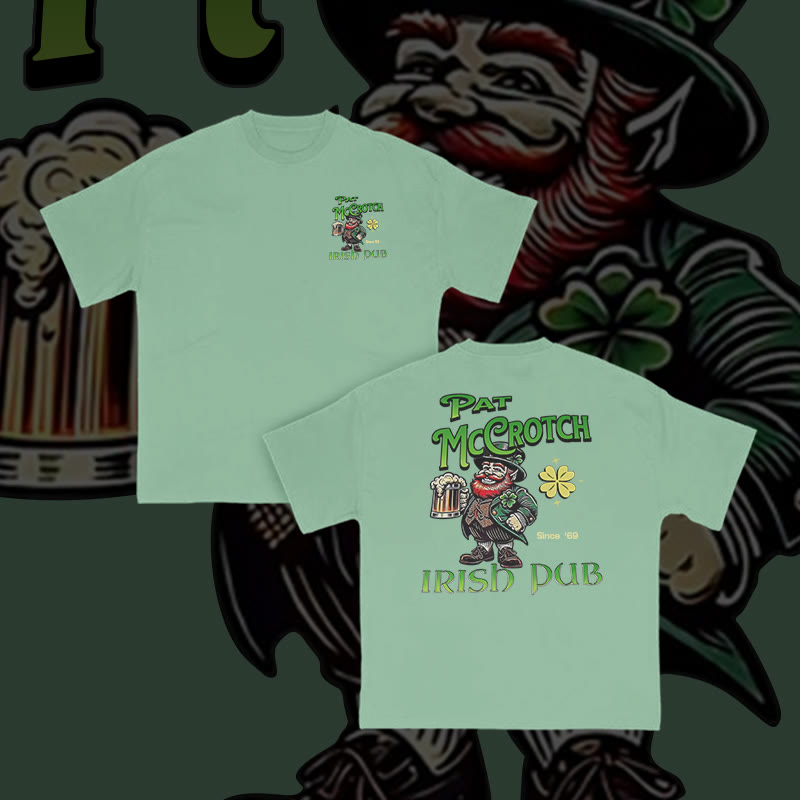 Unisex 100% Cotton Pat McCrotch Irish Pub Print T-shirt