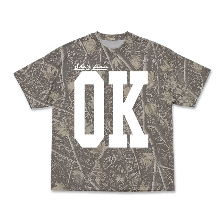 Vintage Forest Camo Graphic T-Shirt - OK - Olive Green - 5XL - image 17