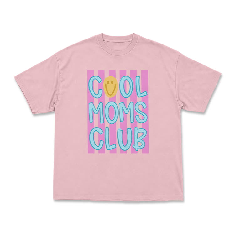 Cream Cool Moms Club Smile Graphic T-Shirt - Pink - US16-18(2XL) - image 10
