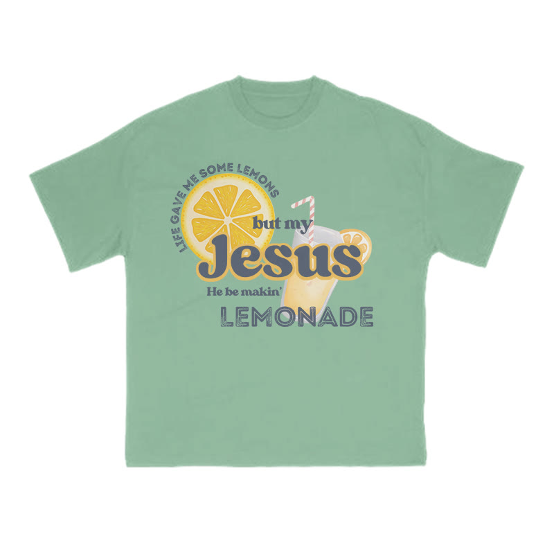 Unisex 100% Cotton My Jesus He Be Makin Lemonade Print T-shirt - Green - US16-18(2XL) - image 9