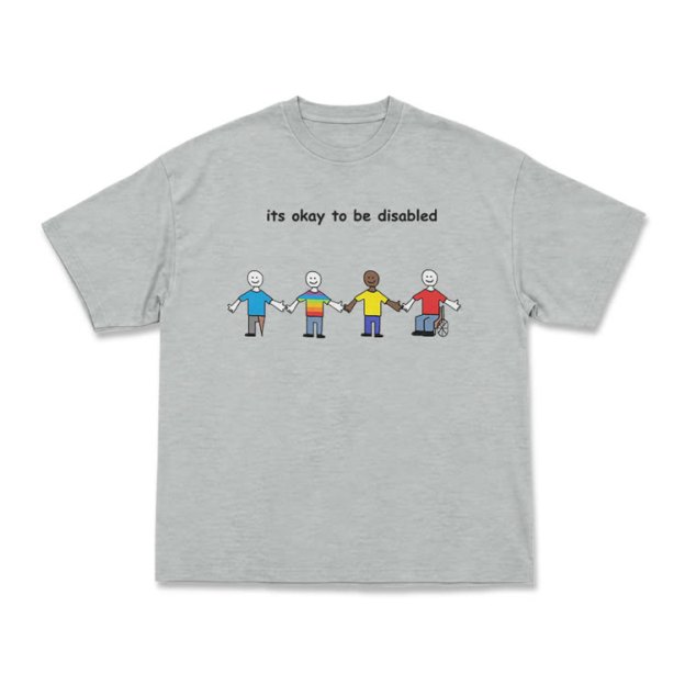 Its Okay To Be Disabled Graphic Crew Neck T-Shirt - Grey - US16-18(2XL) - image 8
