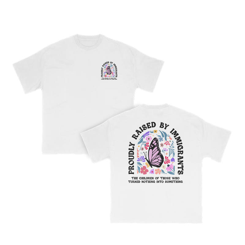 Proudly Raised By Immigrants Print T-shirt - White - US16-18(2XL) - image 3