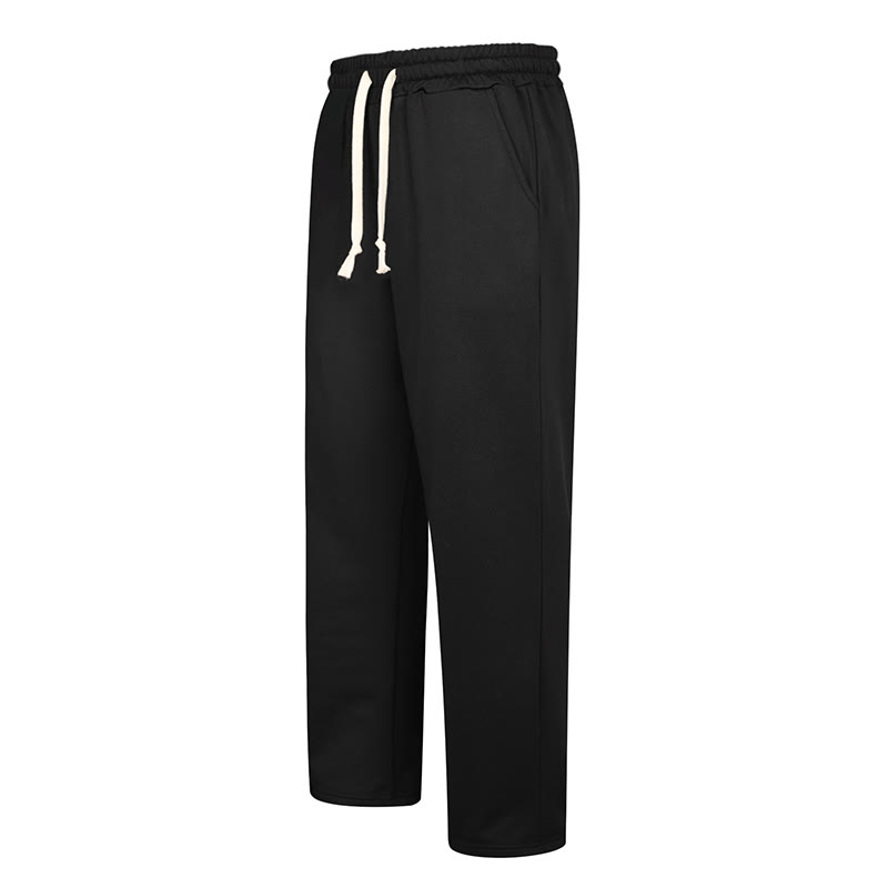Solid Color Straight Drawstring Casual Sweatpants - image 6
