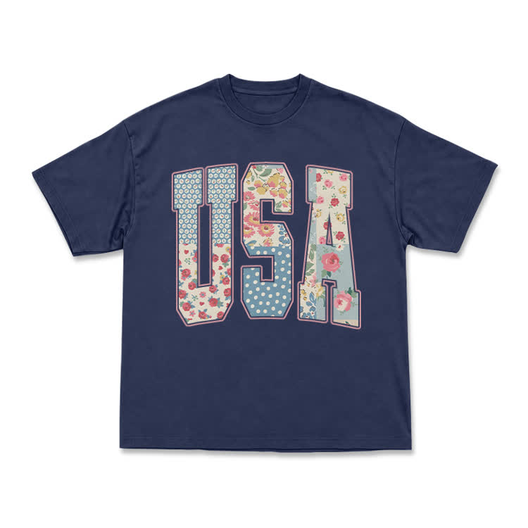 USA Creative Arts Print T-Shirt - Vacation - Navy Blue - US16-18(2XL) - image 13