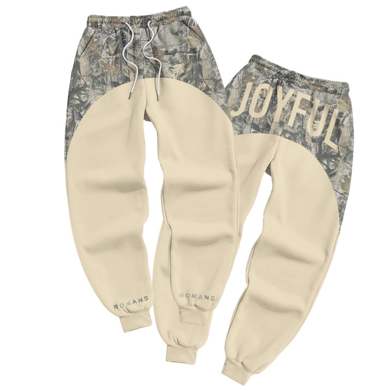 Joyful Dead Leaves Camouflage Print Causal Pants - Apricot - 5XL - image 3