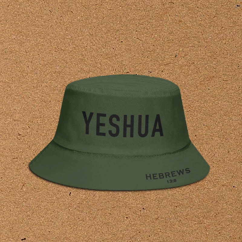 Yeshua Hebrews 13:8 Print Bucket Hat - Army Green - XL(62cm) - image 4