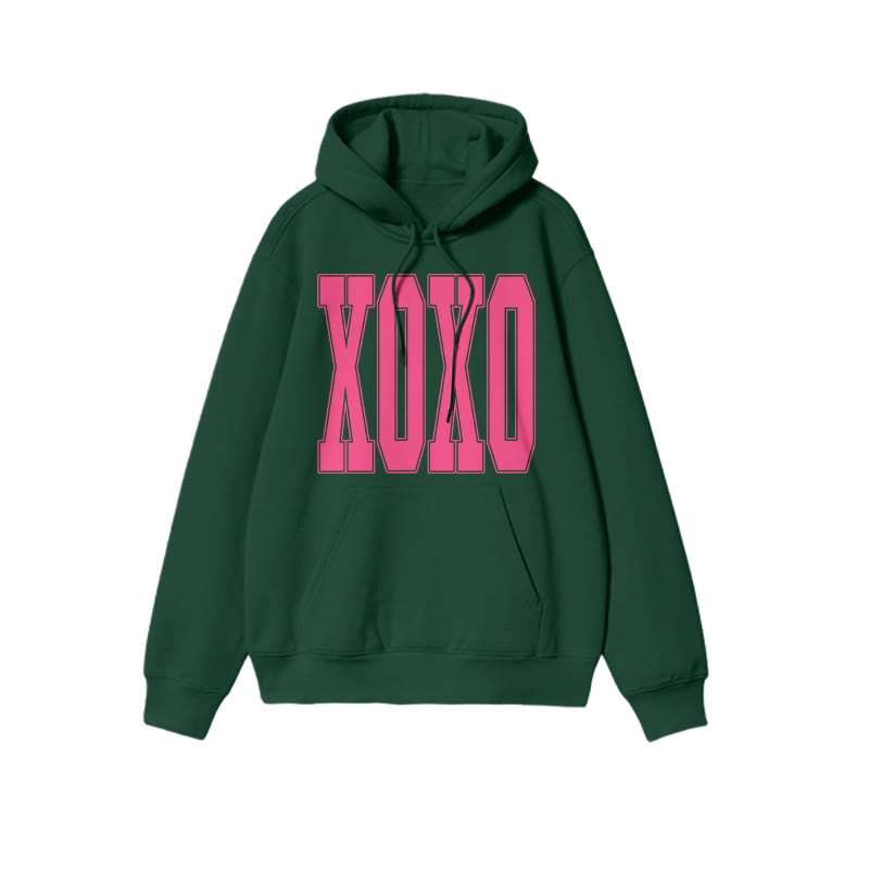 Xoxo Valentine's Day Print Hoodie - Dark Green - US16-18(2XL) - image 8