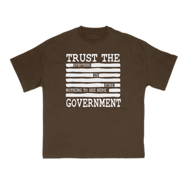 Everything Is Fine Nothing To See Here Print T-shirt - Coffee - US16-18(2XL) - image 6