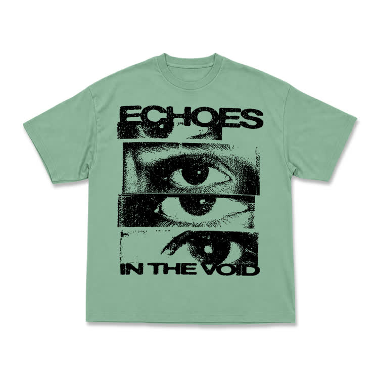 Echoes In The Void Eye Graphic Streetwear T-Shirt - Light Green - US16-18(2XL) - image 9