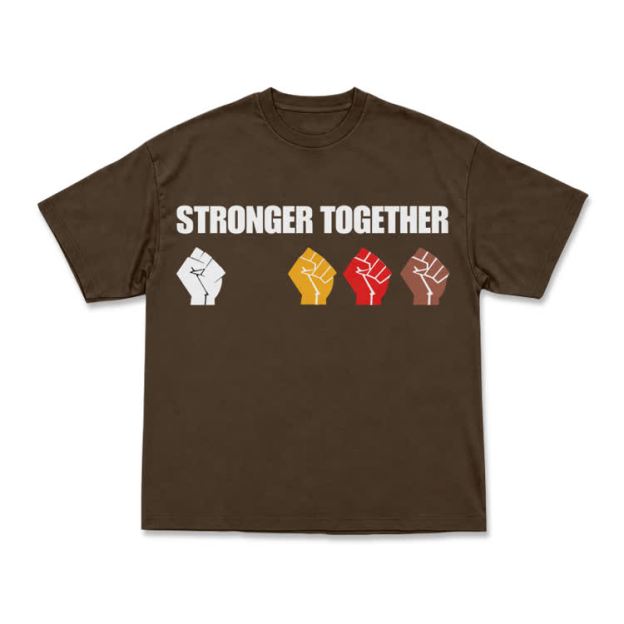 Unity Stronger Together Graphic Crew Neck T-Shirt - Coffee - US16-18(2XL) - image 9
