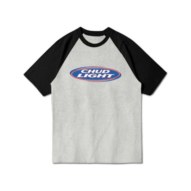 Retro Oval Badge Graphic Print Raglan Sleeve T-Shirt - Black Grey - 3XL - image 3
