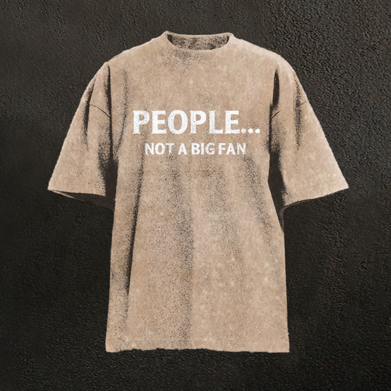100% Cotton Vikings People... Not A Big Fan Printed Washed T-shirt - Khaki - 2XL - image 4