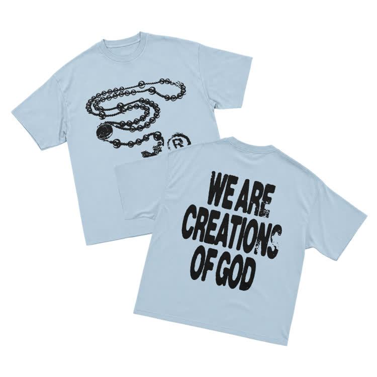 Street Faith WE ARE CREATIONS OF GOD Graphic T Shirt - Light Blue - US16-18(2XL) - image 4