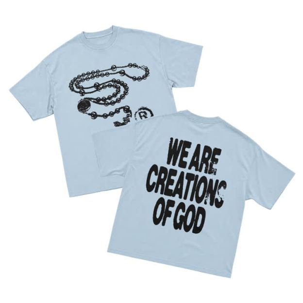 Street Faith WE ARE CREATIONS OF GOD Graphic T Shirt - Light Blue - US16-18(2XL) - image 4