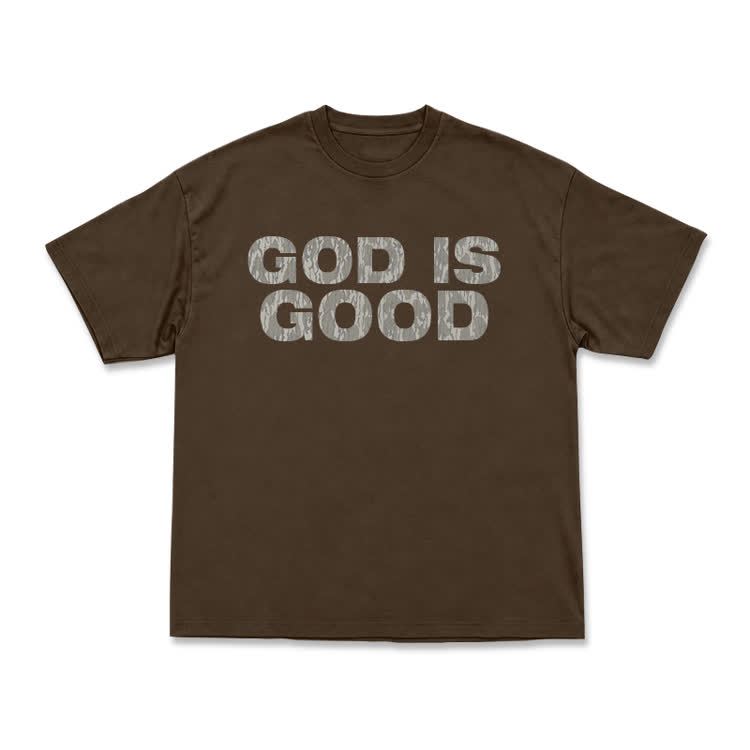 God Is Good Graphic Short Sleeve T-Shirt - Coffee - US16-18(2XL) - image 7