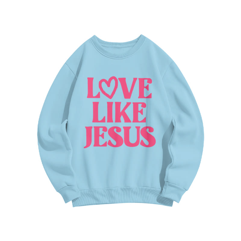 Love Like Jesus Valentine's Day Print Sweatshirt - Blue - US16-18(2XL) - image 8