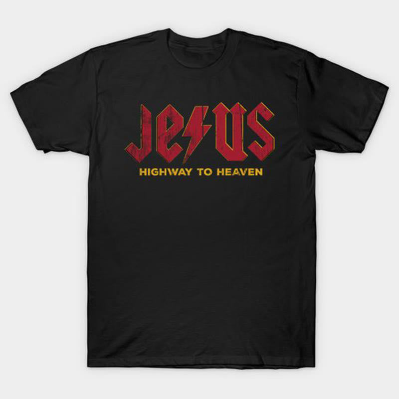 Jesus Highway To Heaven Print Casual T-shirt