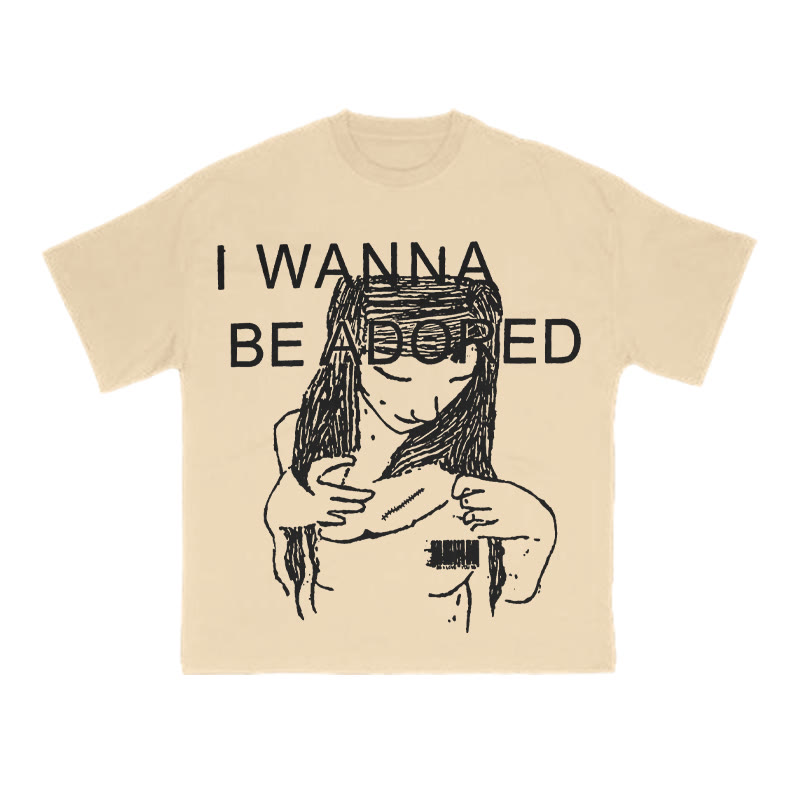 I Wanna Be Adored Print T-shirt - Apricot - US16-18(2XL) - image 4