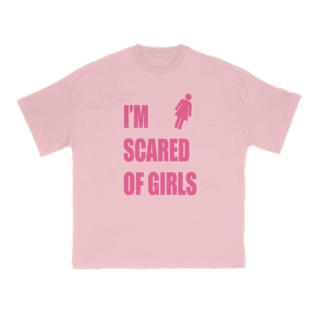 I'm Scared Of Girls T-Shirt Funny Sarcastic Graphic Print T-Shirt - Pink - US16-18(2XL) - image 8