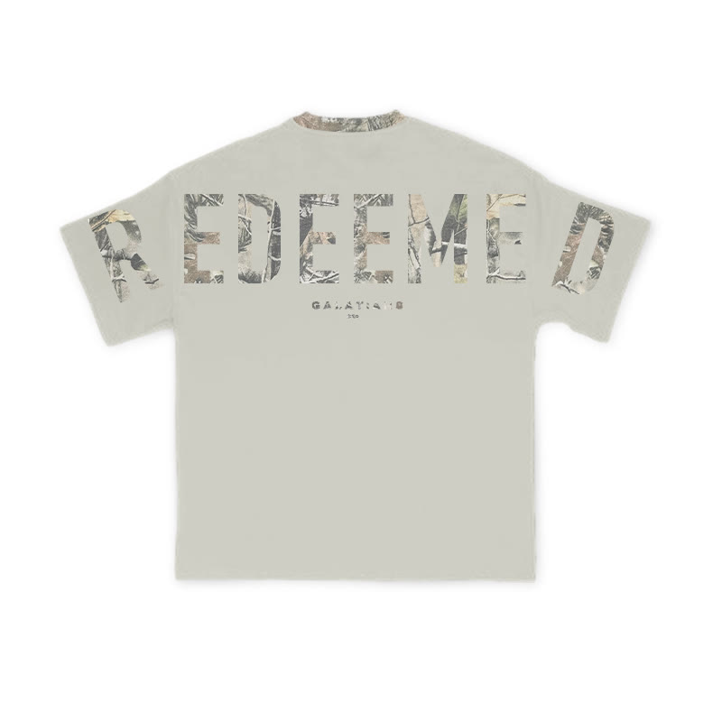 Redeemed Galatians 2:20 Dead Leaves Camouflage Print T-shirt - image 8