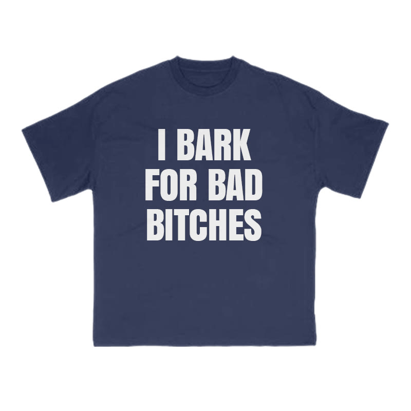 I Bark For Bad Bitches Print T-shirt - Navy Blue - US16-18(2XL) - image 11