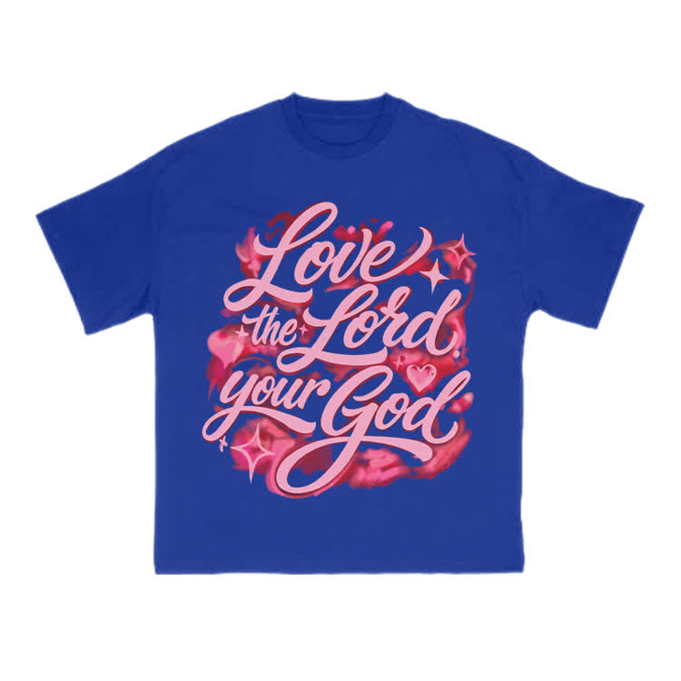 Love The Lord Your God Print T-shirt - Blue - US16-18(2XL) - image 13