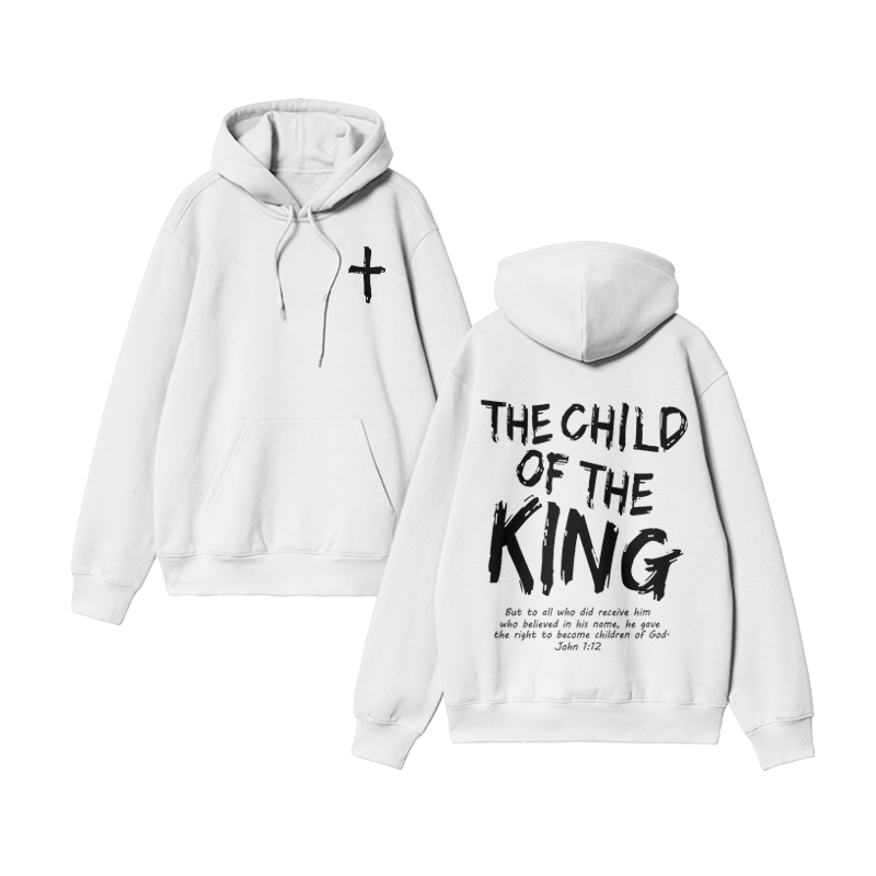 Unisex The Child Of The King John 1:12 Print Hoodie - White - US16-18(2XL) - image 3