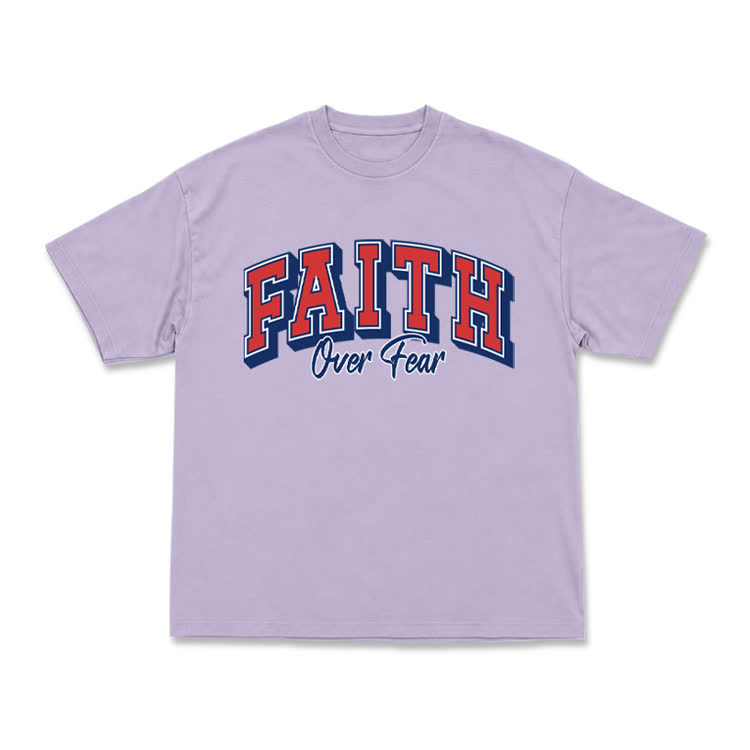 Vintage Faith Over Fear Classic T-Shirt - Purple - US16-18(2XL) - image 10