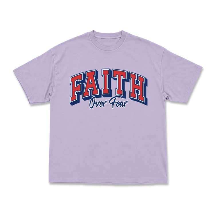 Vintage Faith Over Fear Classic T-Shirt - Purple - US16-18(2XL) - image 10