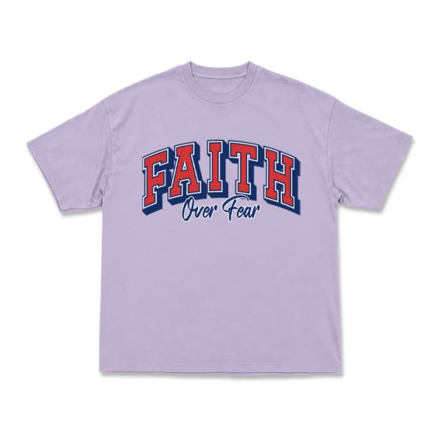 Vintage Faith Over Fear Classic T-Shirt - Purple - US16-18(2XL) - image 10