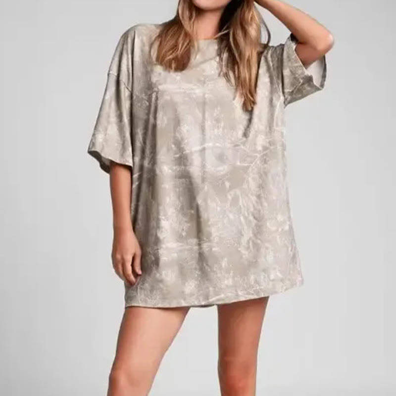 Dead Leaves Camouflage Print Causal T-shirt - Coffee - 8XL - image 5