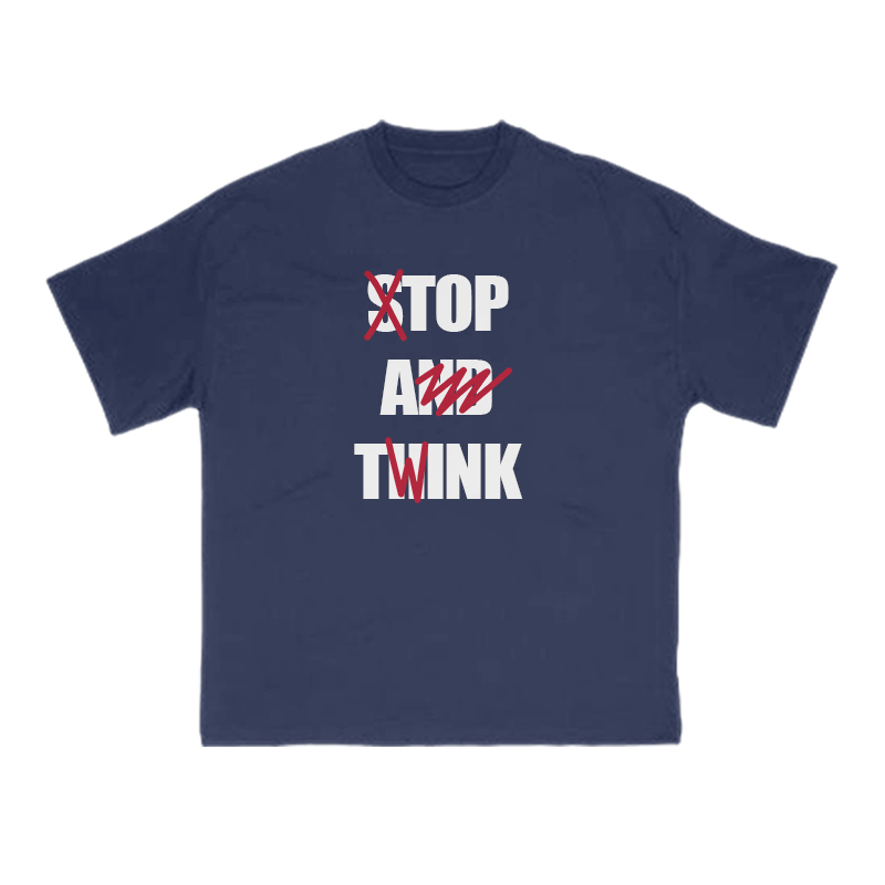 Top A Twink Print T-shirt - Navy Blue - US16-18(2XL) - image 9