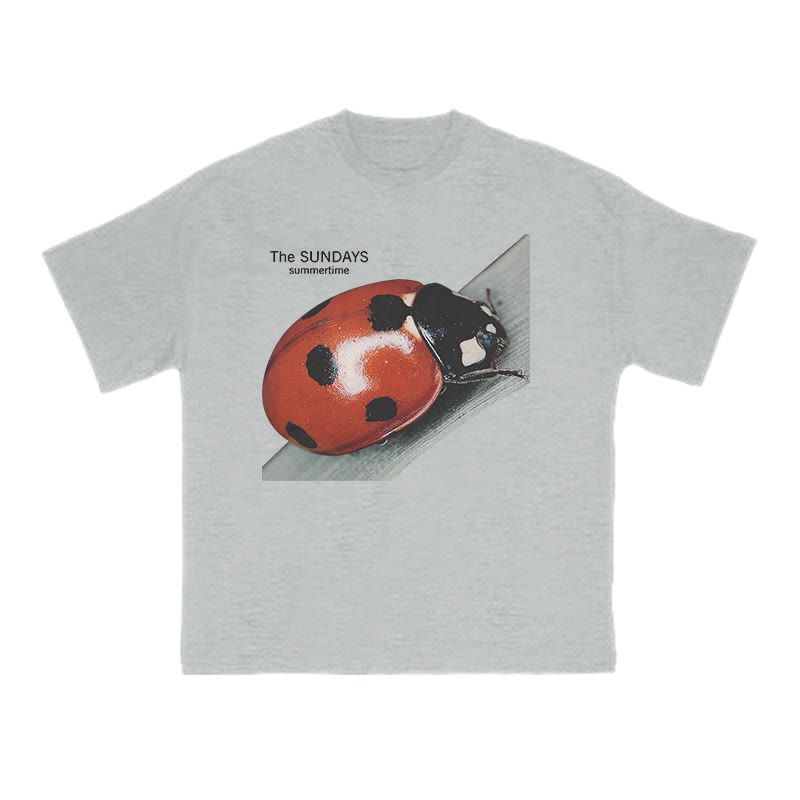 Ladybug Funny Print T-shirt - Grey - US16-18(2XL) - image 3