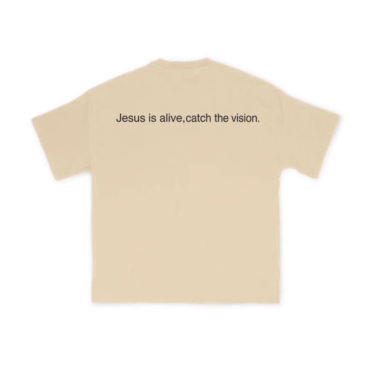 Jesus Is Alive, Catch The Vision Print T-shirt - Apricot - US16-18(2XL) - image 5