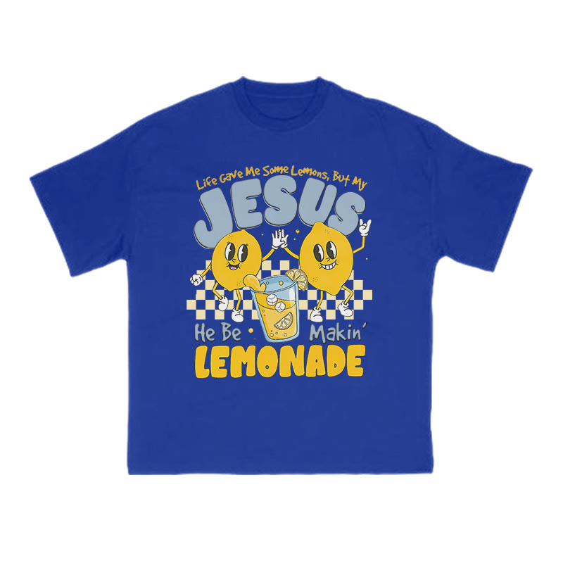 Unisex Life Gave Me Some Lemons Print T-shirt - Blue - US16-18(2XL) - image 8