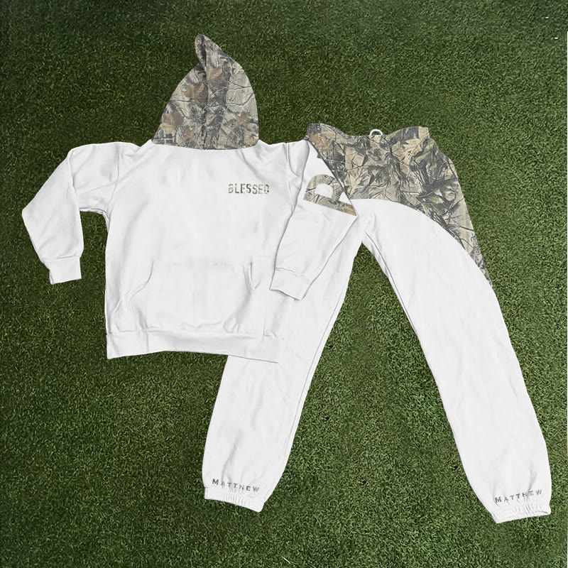 Blessed Dead Leaves Camouflage Print Hoodie Set - image 6