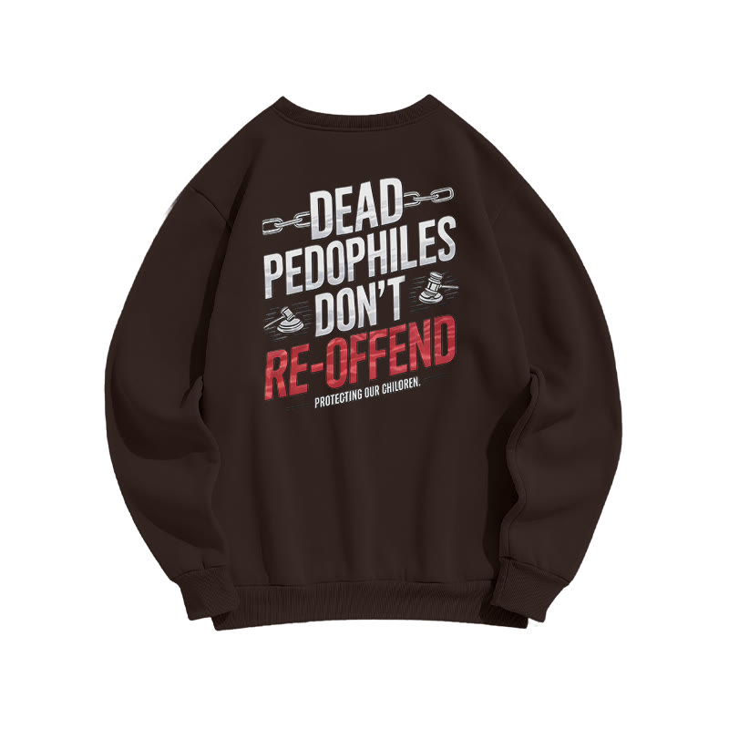 Dead Pedophiles Don't Re-offend Chain Print Sweatshirt - Coffee - US16-18(2XL) - image 5