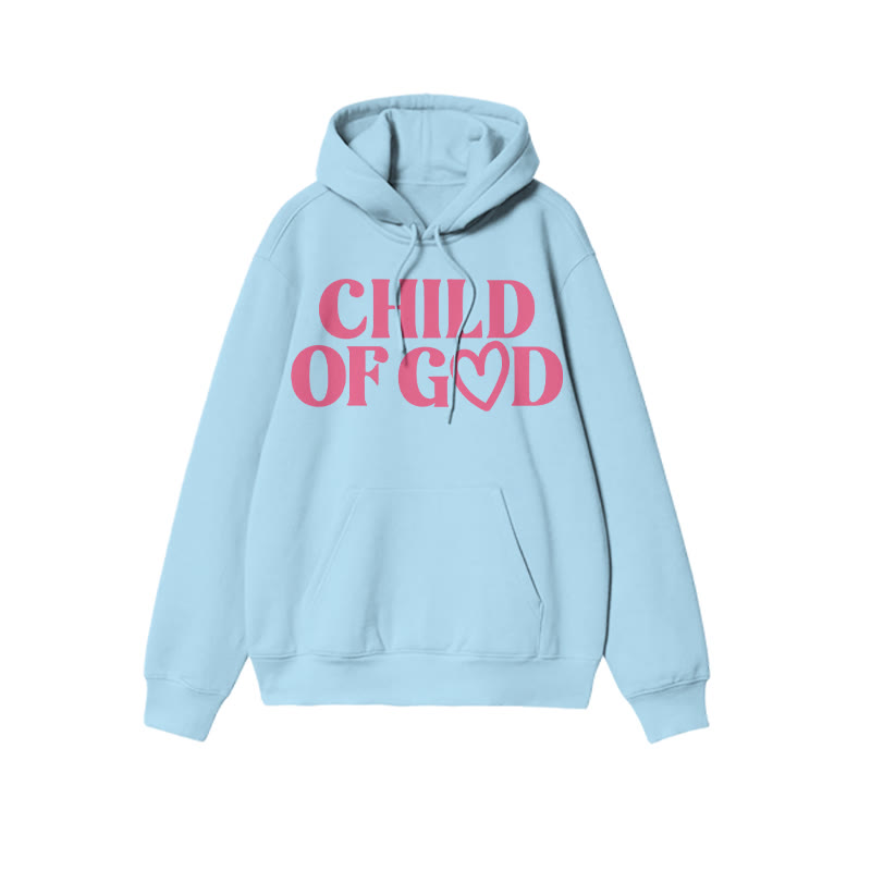 Child Of God Heart Valentine's Day Print Hoodie - Blue - US16-18(2XL) - image 8