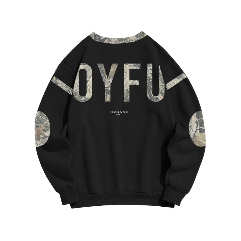 Joyful Romans 12:12 Dead Leaves Camouflage Print Sweatshirt - image 3