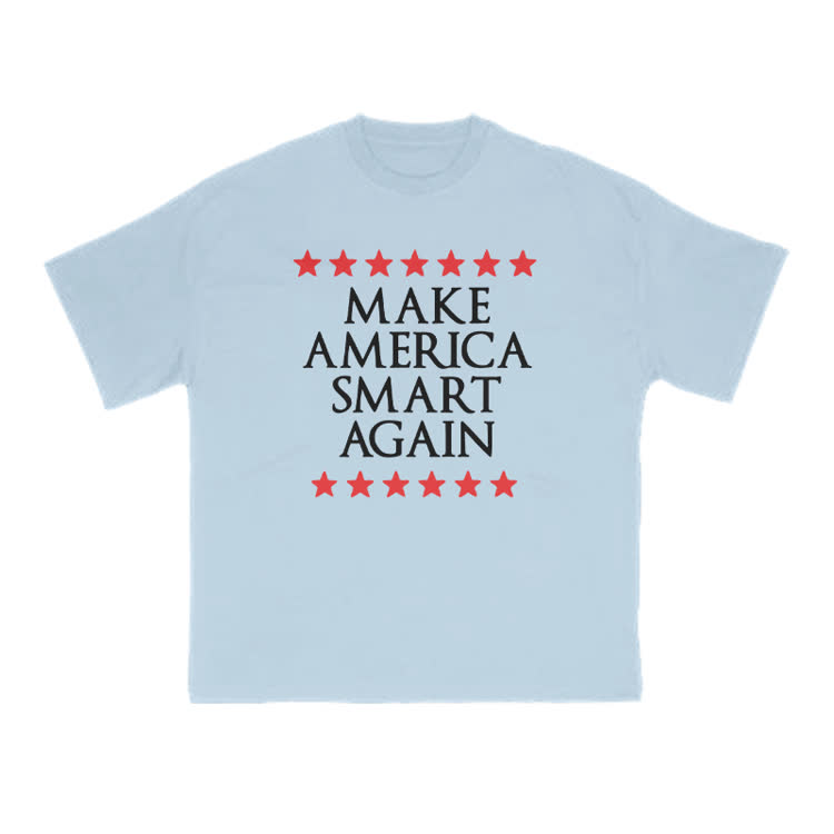 Make America Smart Again Print T-shirt - Light Blue - US16-18(2XL) - image 13